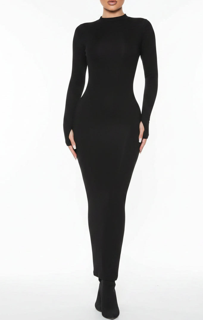 Solid Color Slim Fit Dress