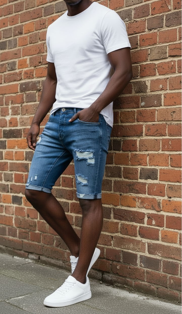 Men's Ripped Fashion Denim Shorts