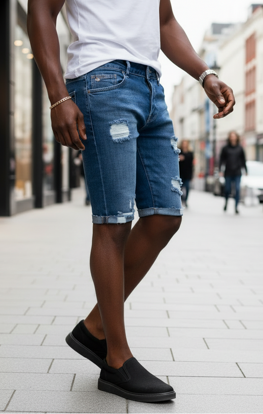 Men's Ripped Fashion Denim Shorts