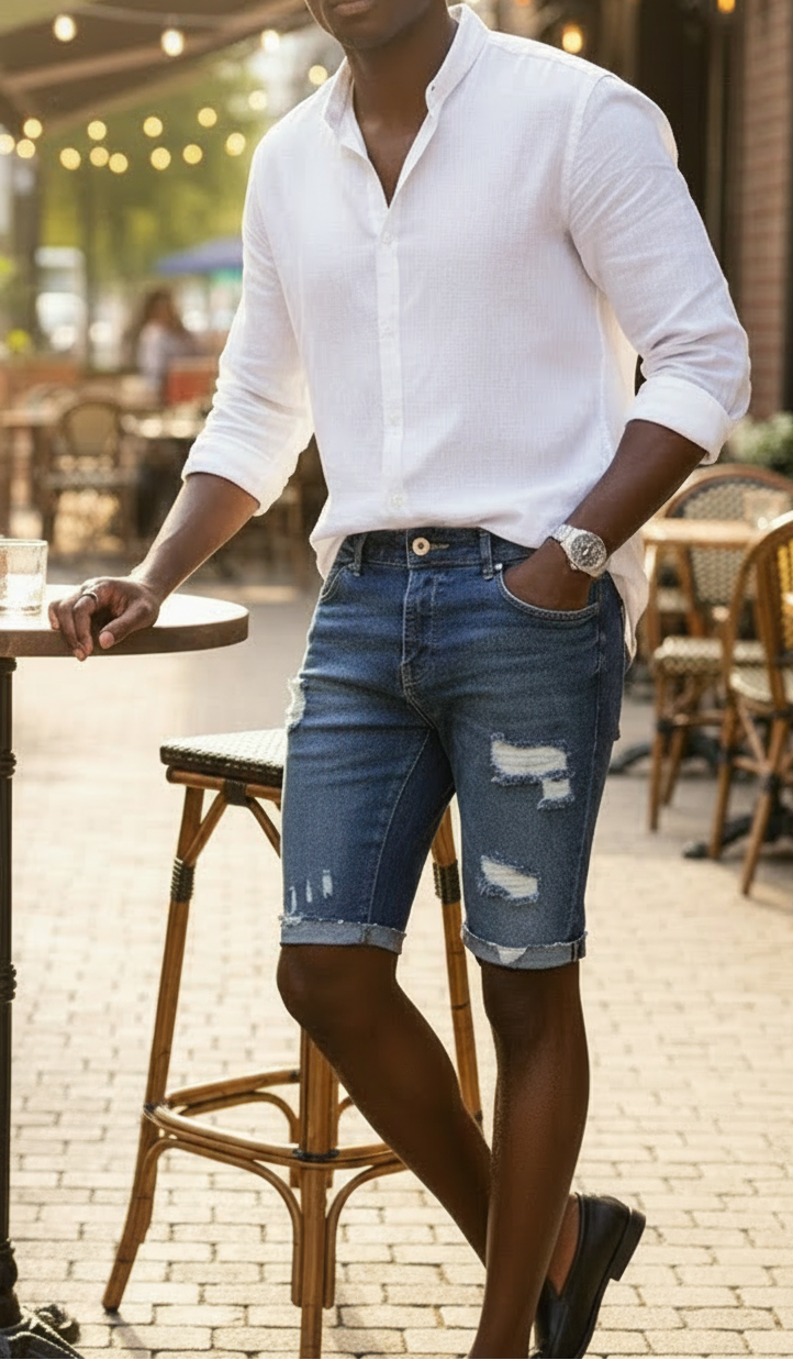 Men's Ripped Fashion Denim Shorts