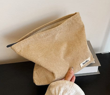 Corduroy Travel Cosmetic Bag - Organizer