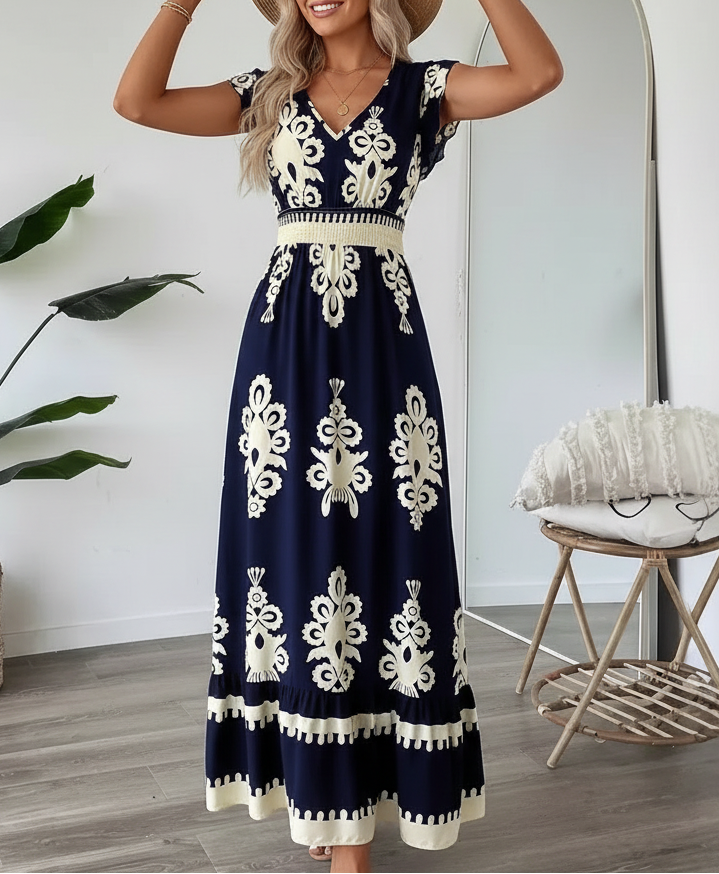 Women's Beach Print Swing Dress