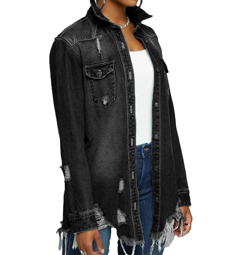 Women's Ripped Denim Jacket