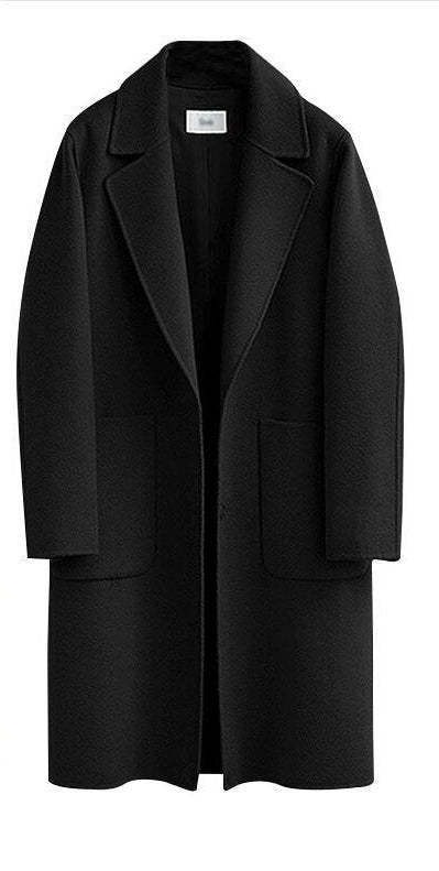 Mid-Length Women's Woolen Slim Coat