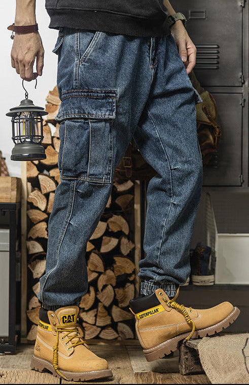 Harem Denim Cargo Pants