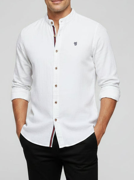 Men's Cotton-Linen Long Sleeve Shirt