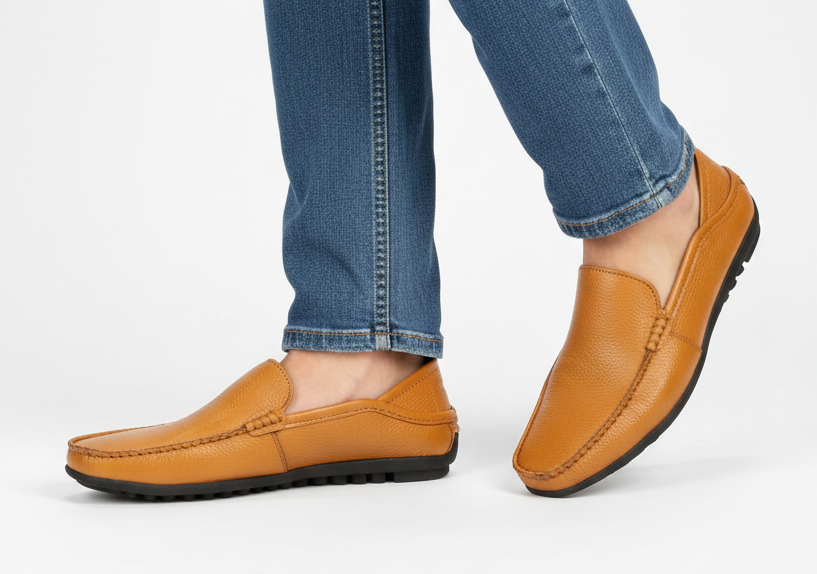 Men's Casual Genuine Leather Slip-On Loafers