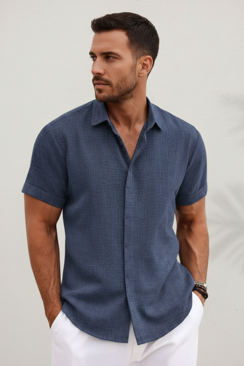 OLIVER™ Men's Cotton Linen Short-Sleeve