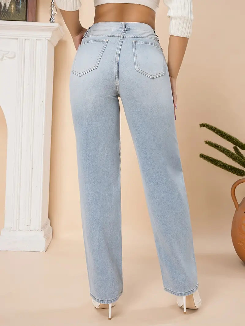 Women's Loose-Fit High Waist Denim Jeans