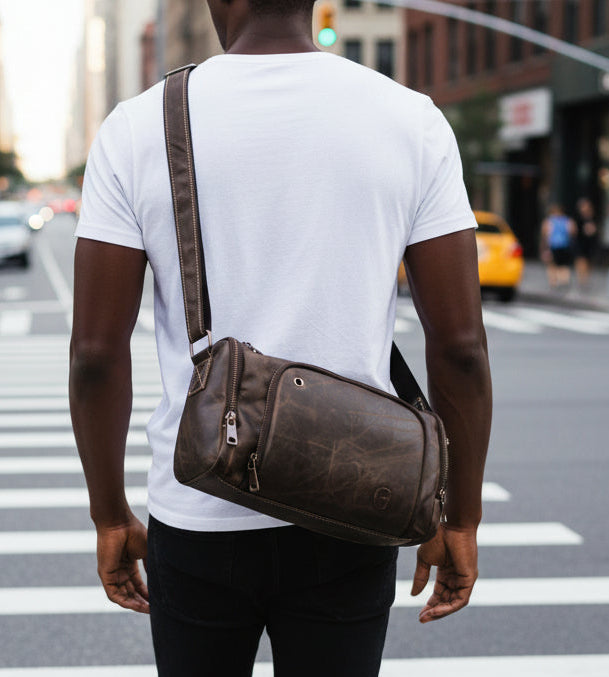 Men's Genuine Leather Shoulder Crossbody Bag