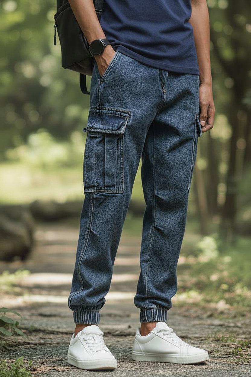 Harem Denim Cargo Pants