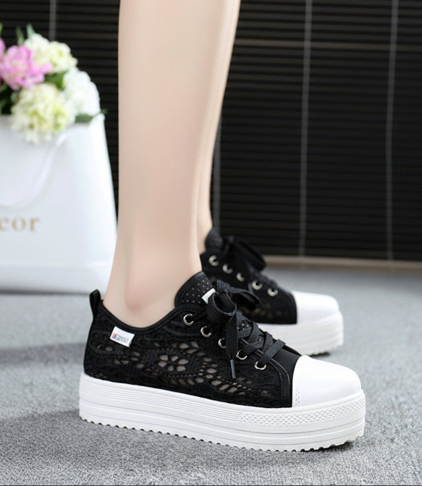 Elevated Casual Canvas Shoes - Breathable Mesh