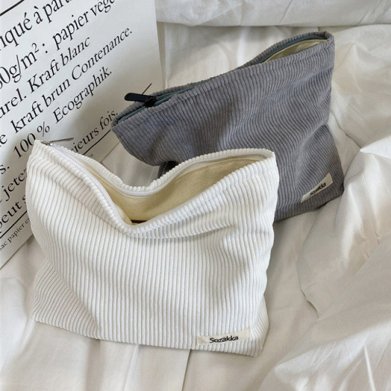 Corduroy Travel Cosmetic Bag - Organizer