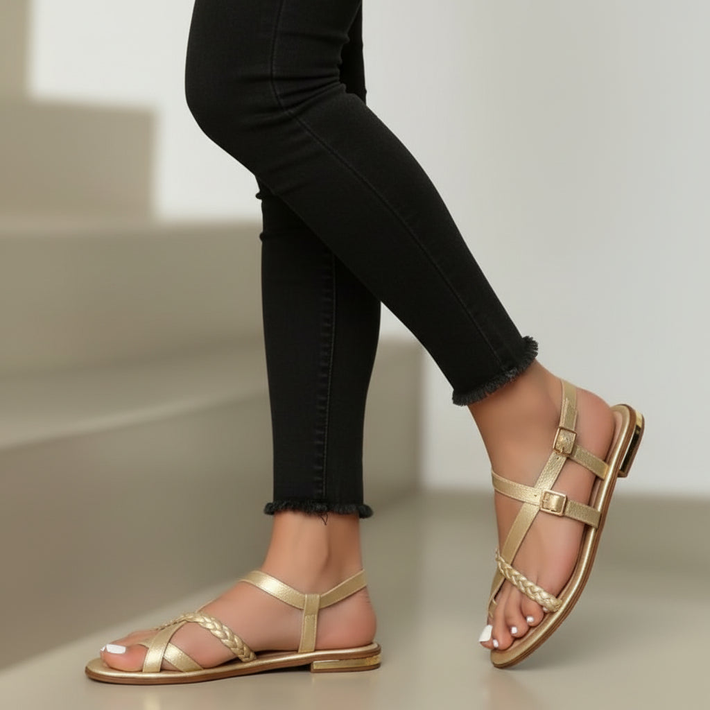 Women's Buckle Hollow Sandals