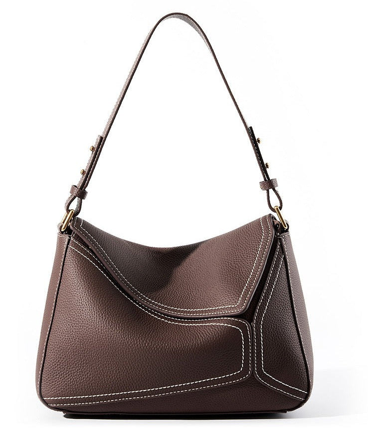 Geometric Cowhide Pillow Shoulder Bag