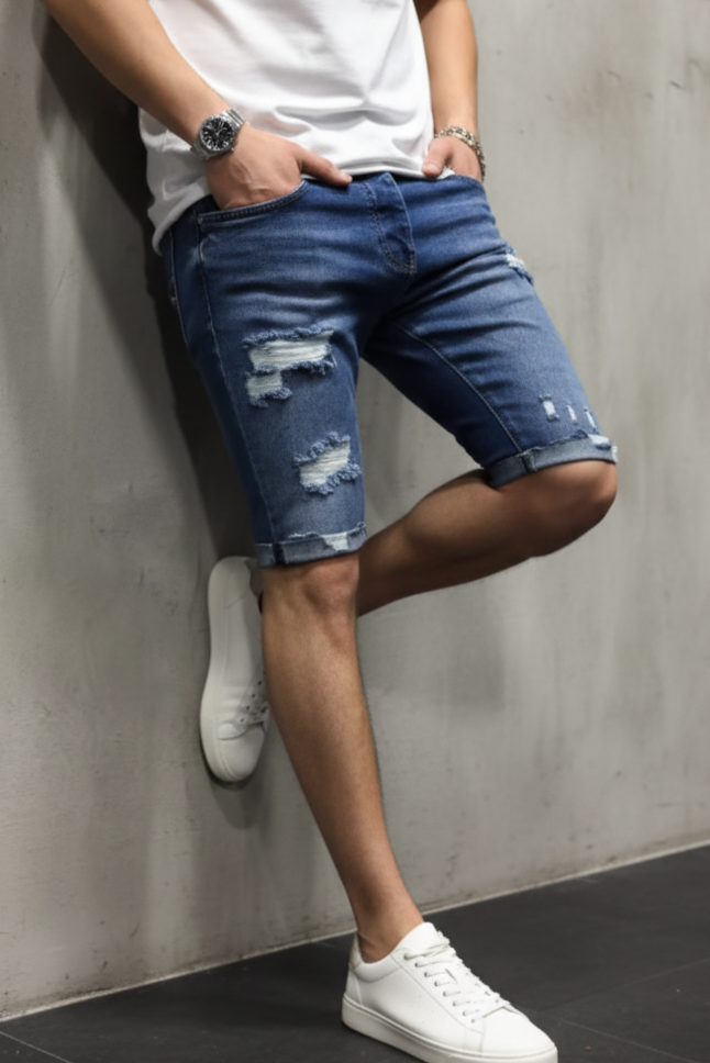 Men's Ripped Fashion Denim Shorts