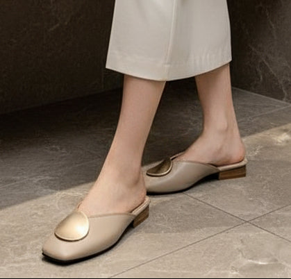 Women's Casual Baotou Low Heel Slippers