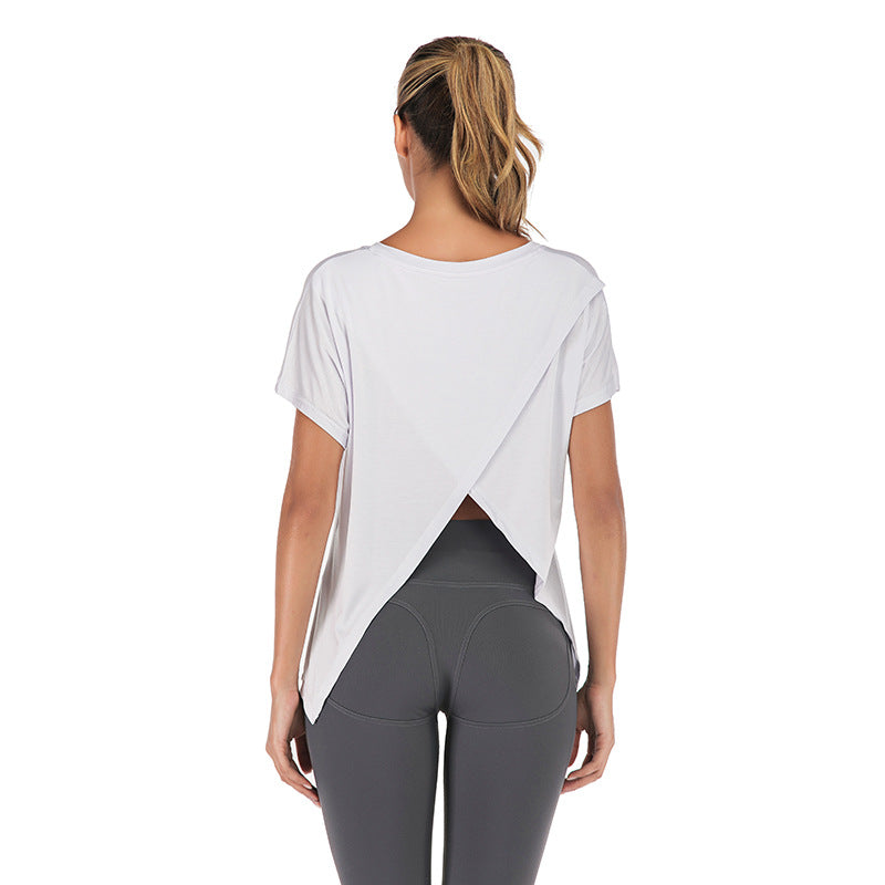 V-Neck Sports T-Shirt - Open Back