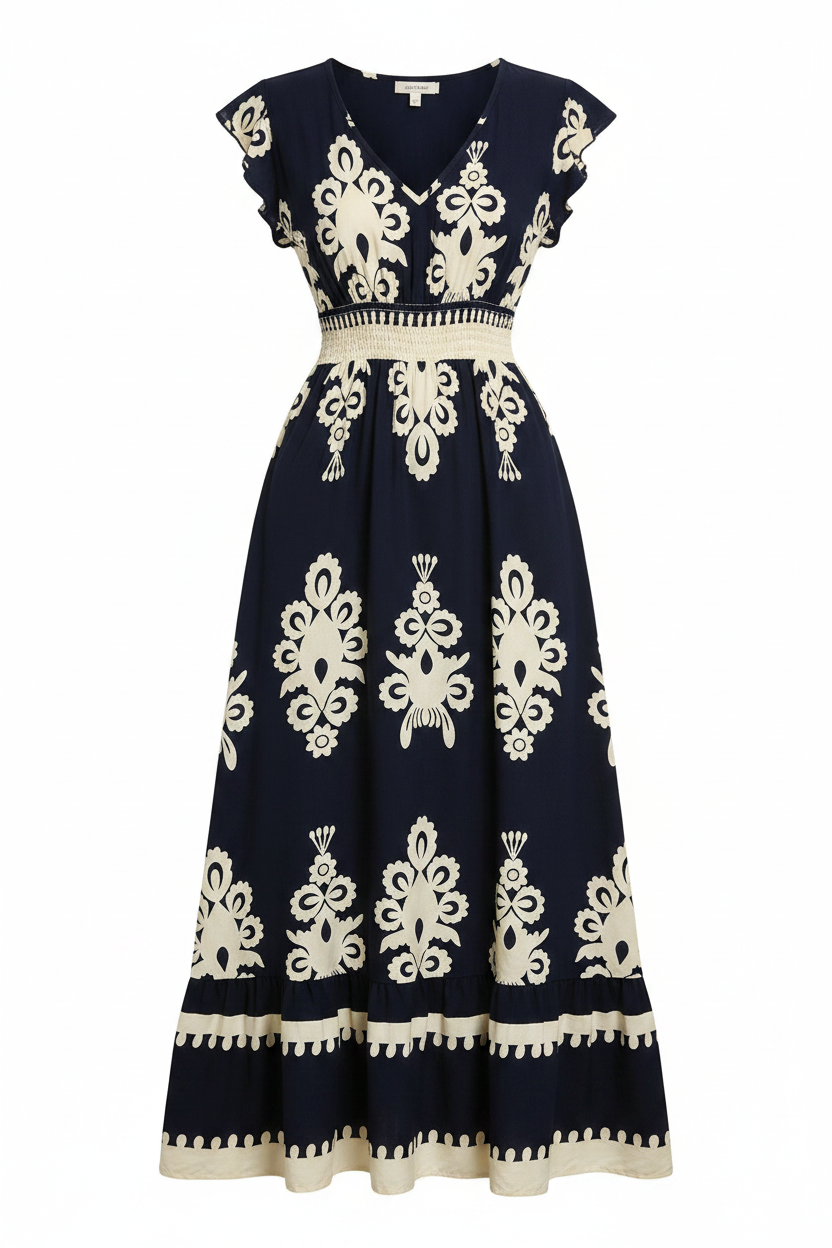 Women's Beach Print Swing Dress
