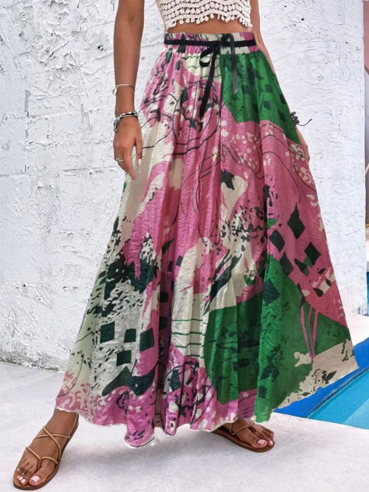 Women's Bohemian Print A-Line Beach Dress