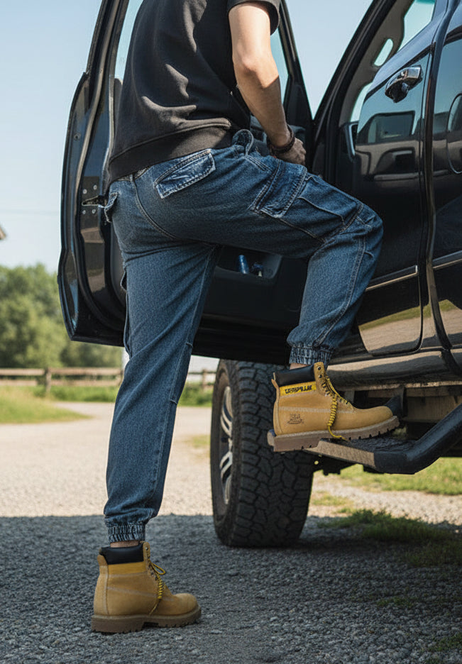 Harem Denim Cargo Pants