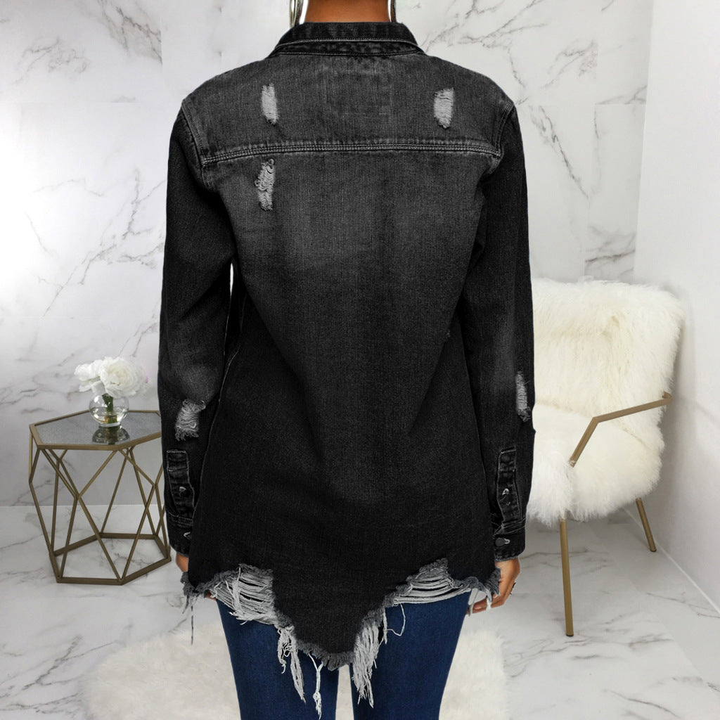 Women's Ripped Denim Jacket
