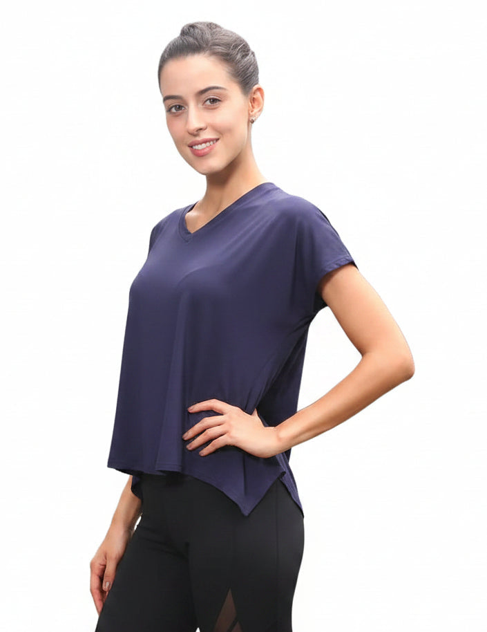 V-Neck Sports T-Shirt - Open Back