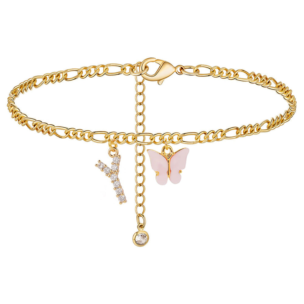 Lady's Titanium Steel Figaro Anklet