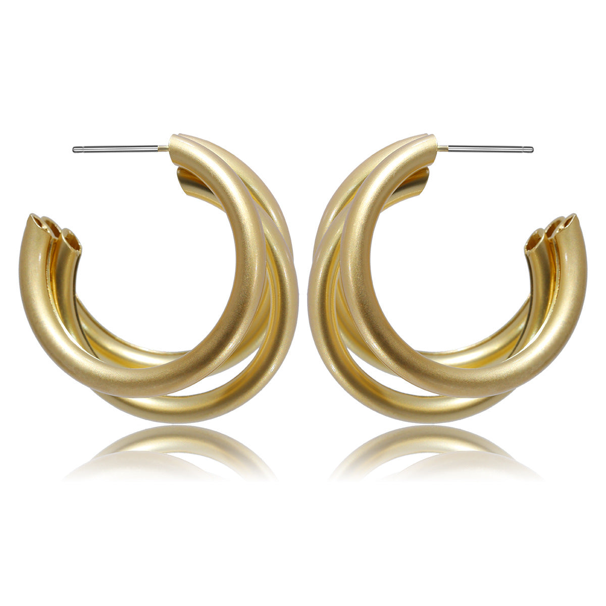 Women's Geometric Matte Earrings - Vintage Style