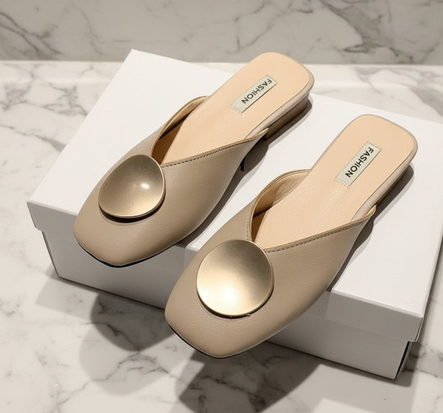 Women's Casual Baotou Low Heel Slippers