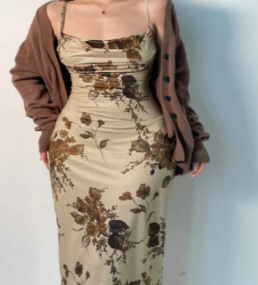 WOLFF Floral Pattern Maxi Dress