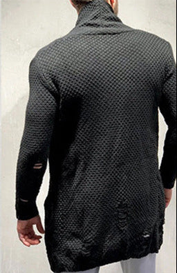 Men's Knitted Long Cardigan