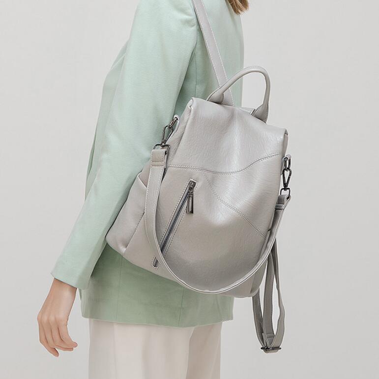 Women's Soft Leather Anti-Theft Backpack