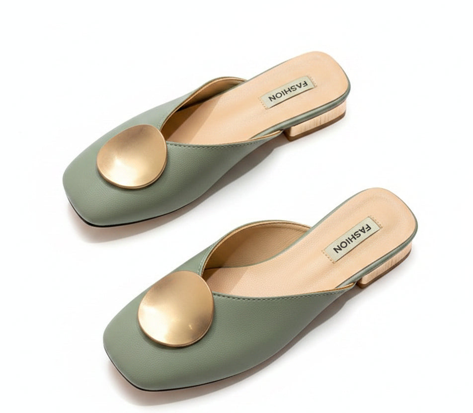 Women's Casual Baotou Low Heel Slippers