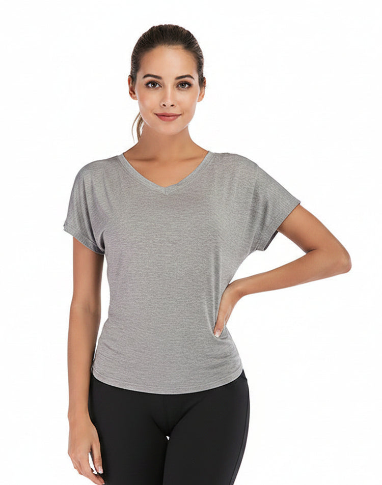 V-Neck Sports T-Shirt - Open Back