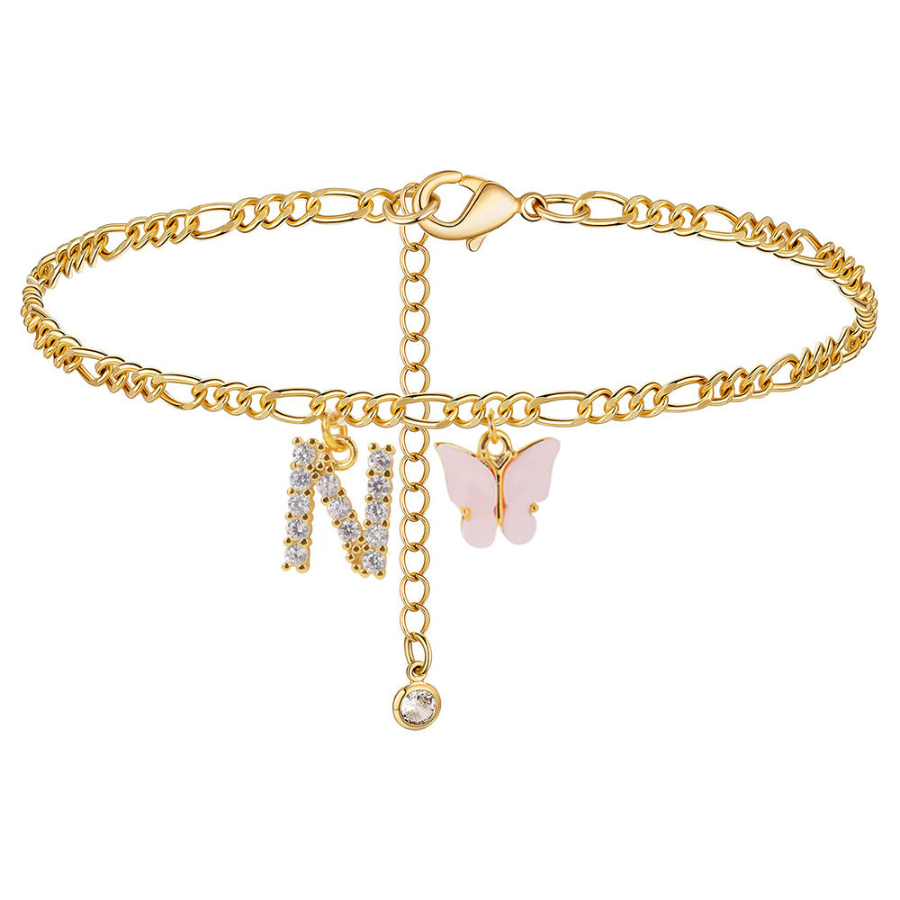 Lady's Titanium Steel Figaro Anklet