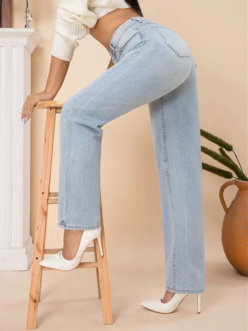 Women's Loose-Fit High Waist Denim Jeans