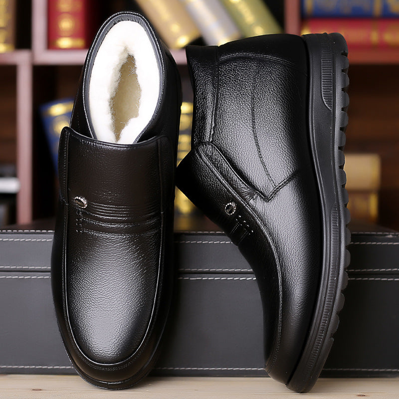 Leather High-Top Shoes