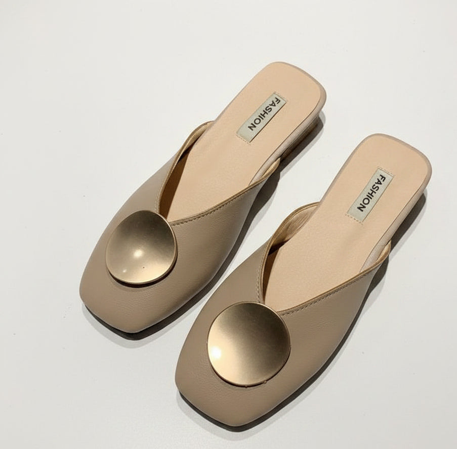 Women's Casual Baotou Low Heel Slippers