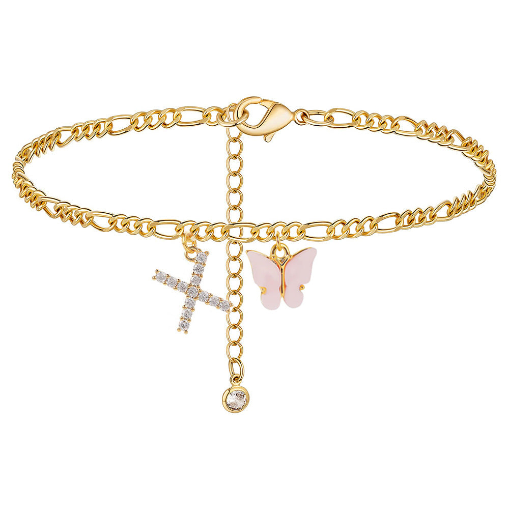 Lady's Titanium Steel Figaro Anklet