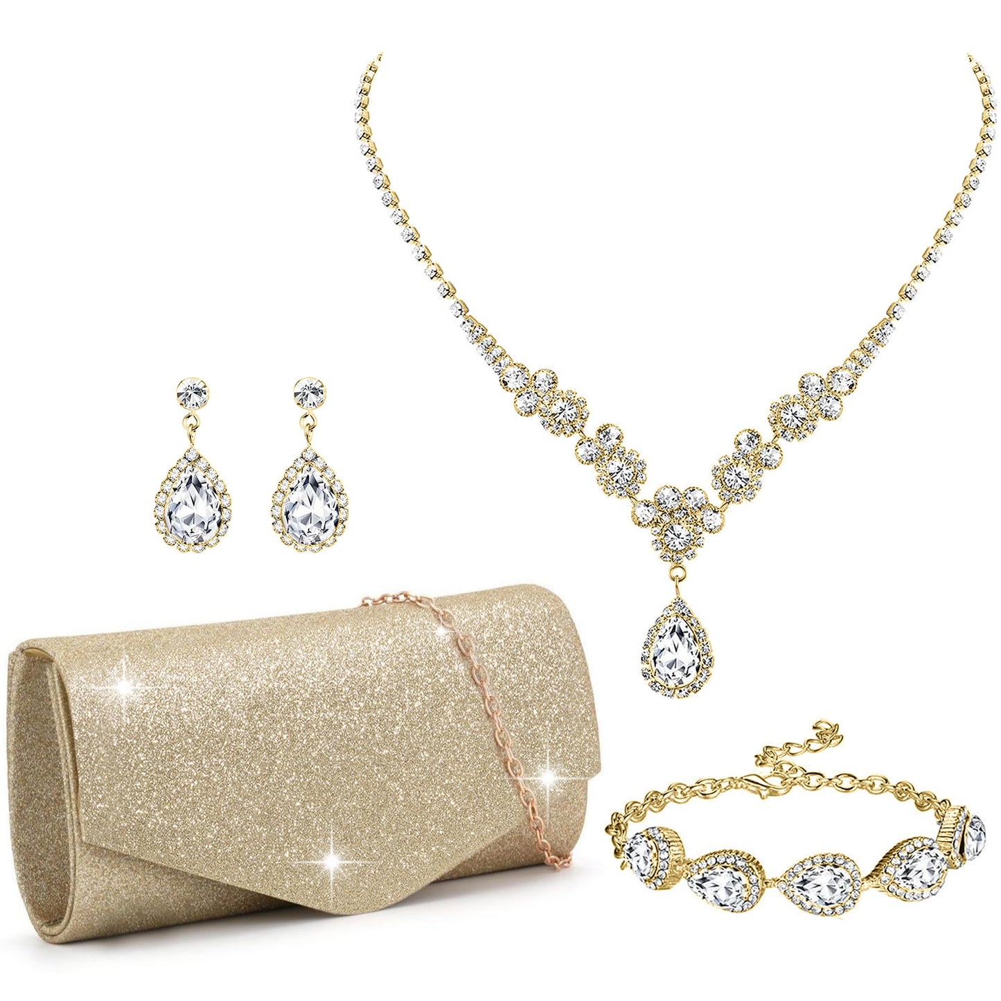 FEYIR Clutch Purse Jewelry Set