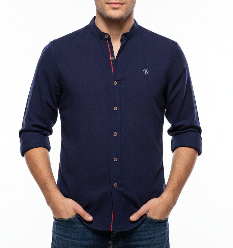 Men's Cotton-Linen Long Sleeve Shirt