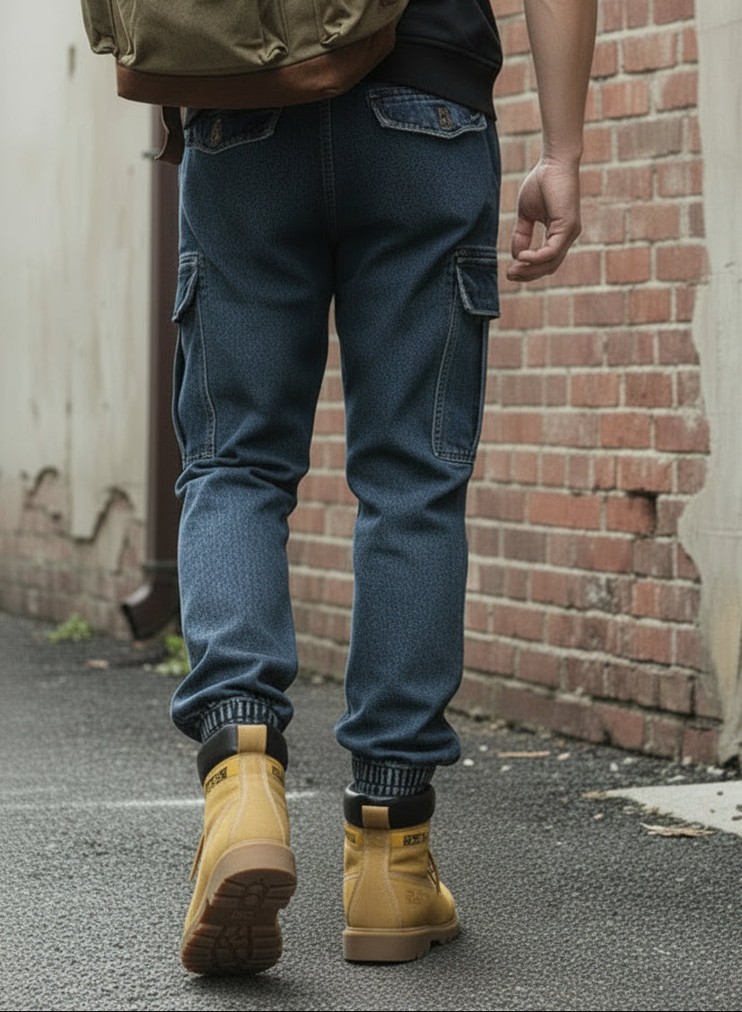 Harem Denim Cargo Pants