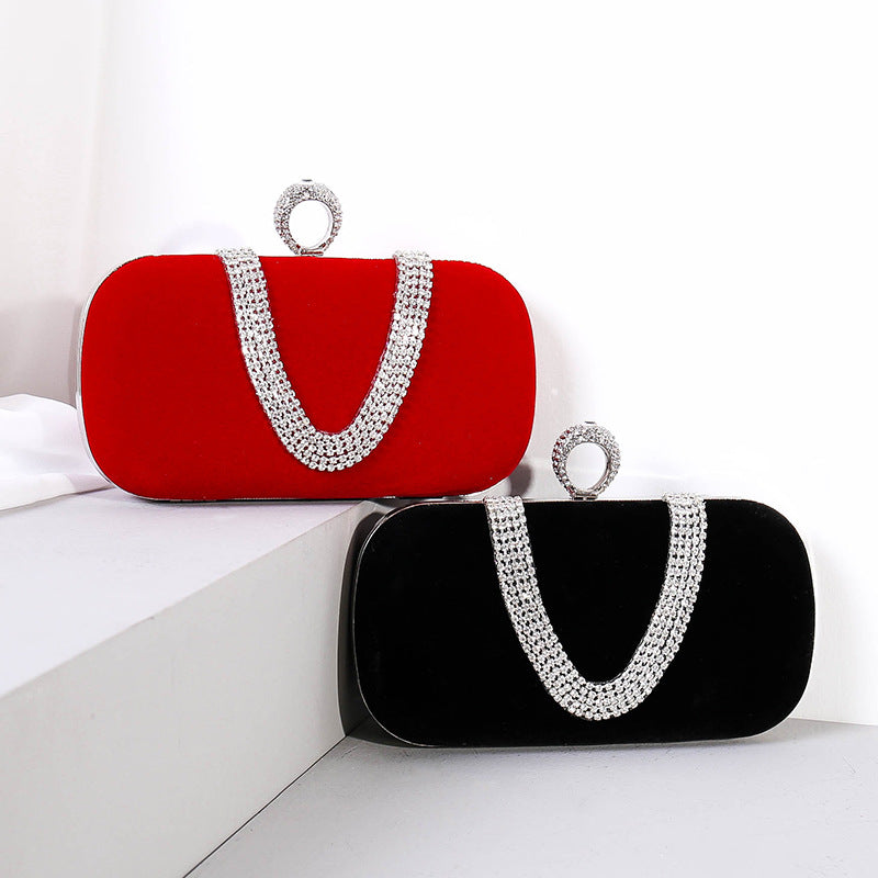 Diamond Velvet Clutch Evening Bag