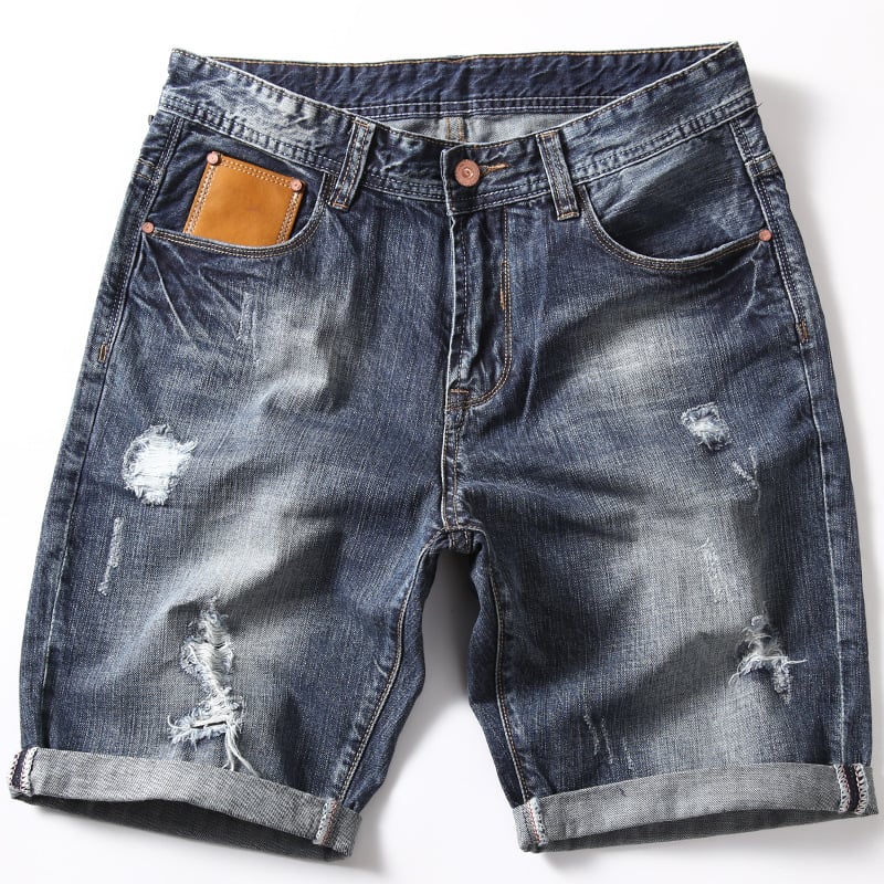 Men's Loose Ripped Denim Shorts