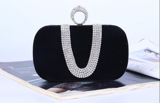 Diamond Velvet Clutch Evening Bag