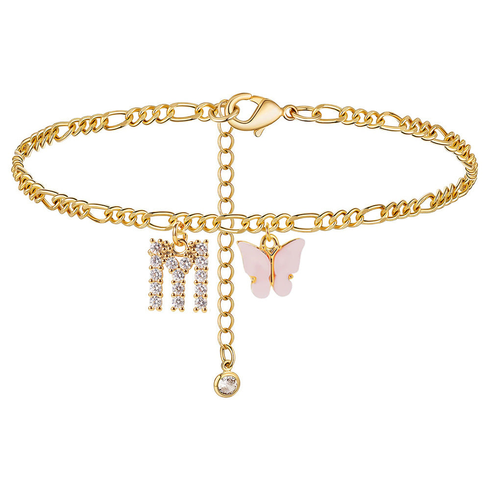 Lady's Titanium Steel Figaro Anklet