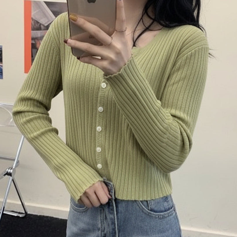 Women's V-Neck Loose Knit Cardigan
