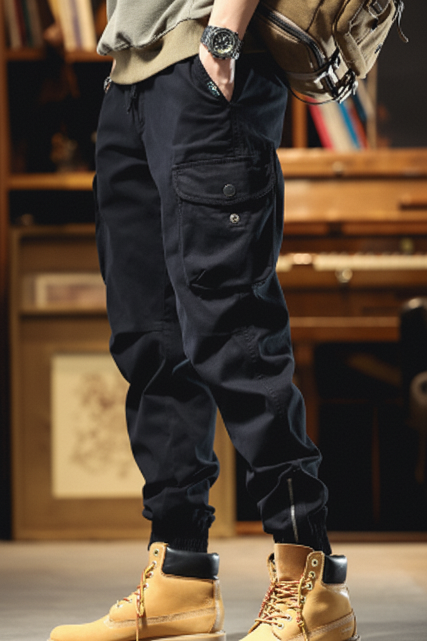 Men's Cargo Pants - Cotton Fleece Joggers