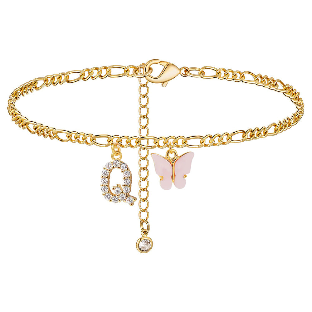 Lady's Titanium Steel Figaro Anklet